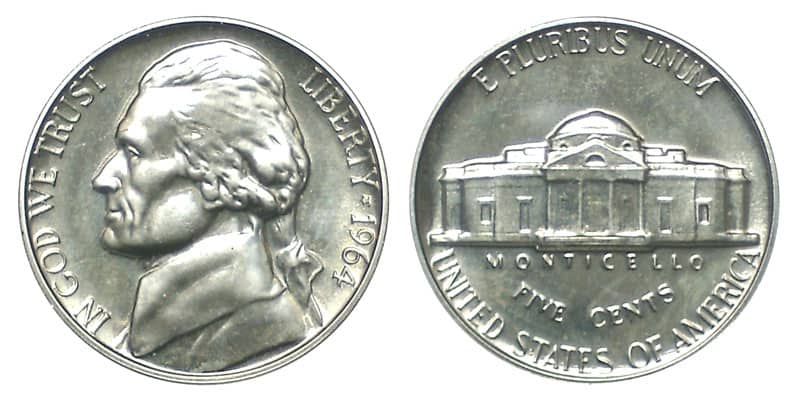 1964 (P) No Mint Mark Jefferson Nickel Value