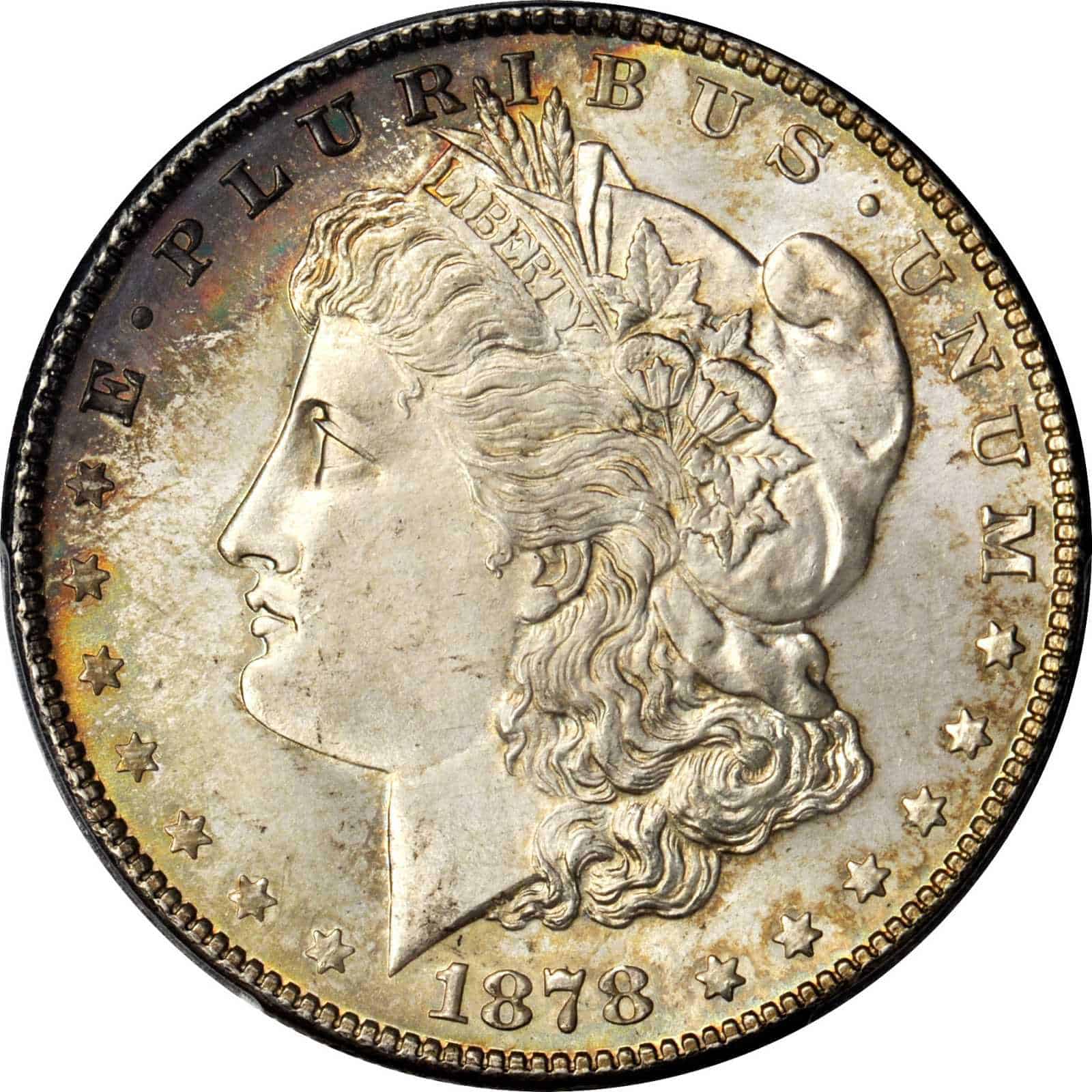 The Obverse of the 1878 Silver Morgan Dollar