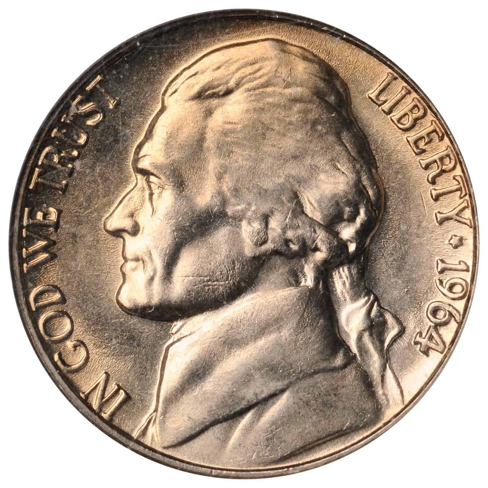 The Obverse of the 1964 Jefferson Nickel