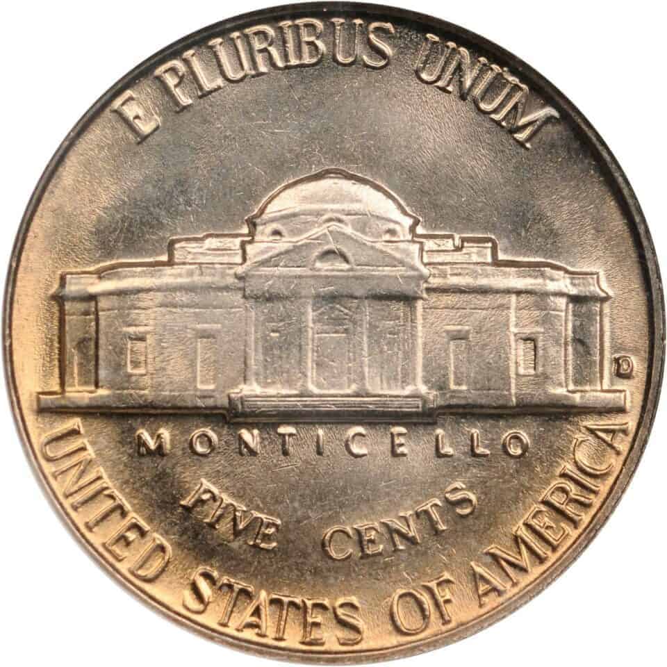 The Reverse of the 1964 Jefferson Nickel