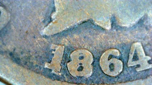 1864 Indian Head Penny Re-Punched Date Error