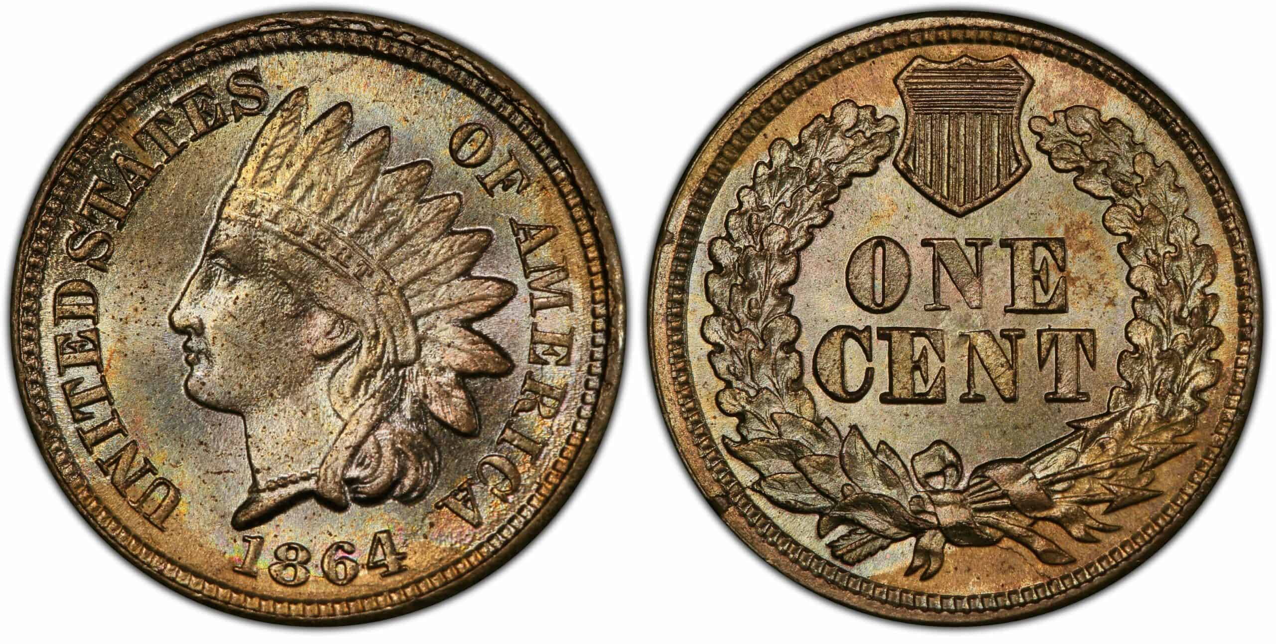 1864-P No Mintmark Copper-Nickel Indian Head Penny