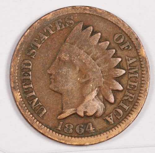 1864 Rotated Reverse Indian Head Penny Error