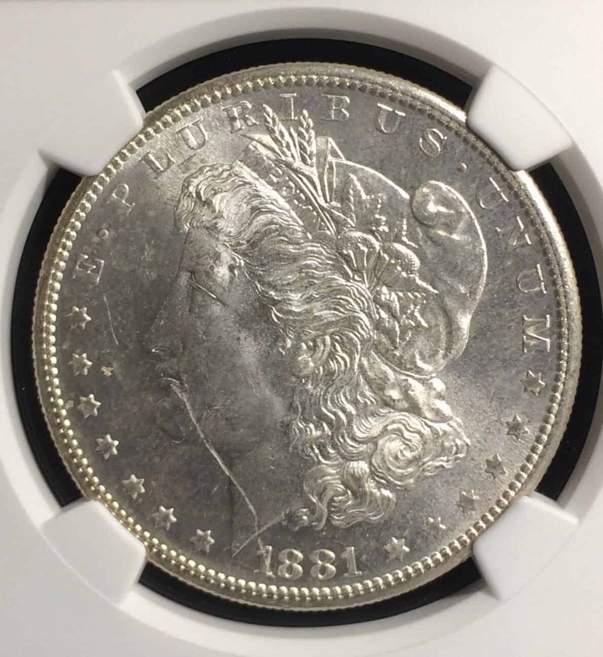 1881 Silver Dollar Struck-Through Error