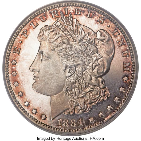 1884 silver dollar with clipped coin error