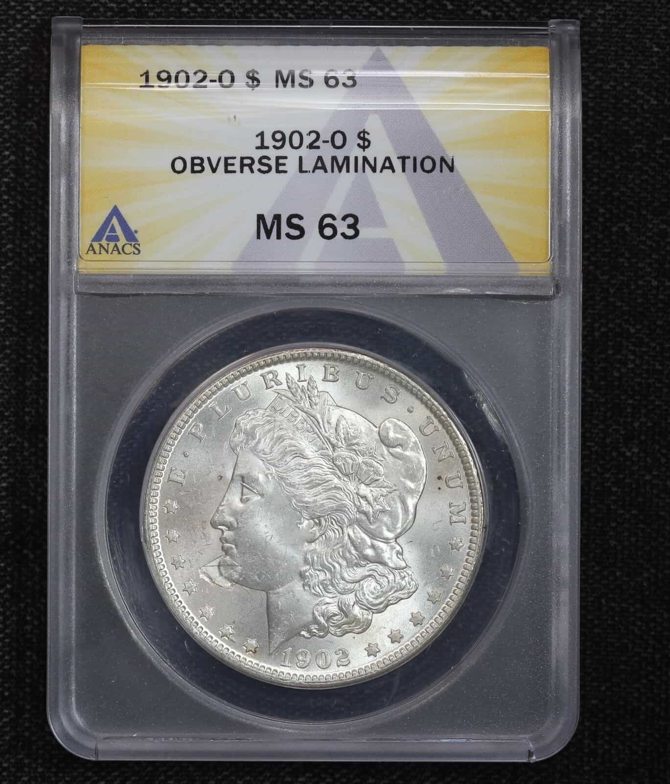 1902 Silver Dollar Lamination Error