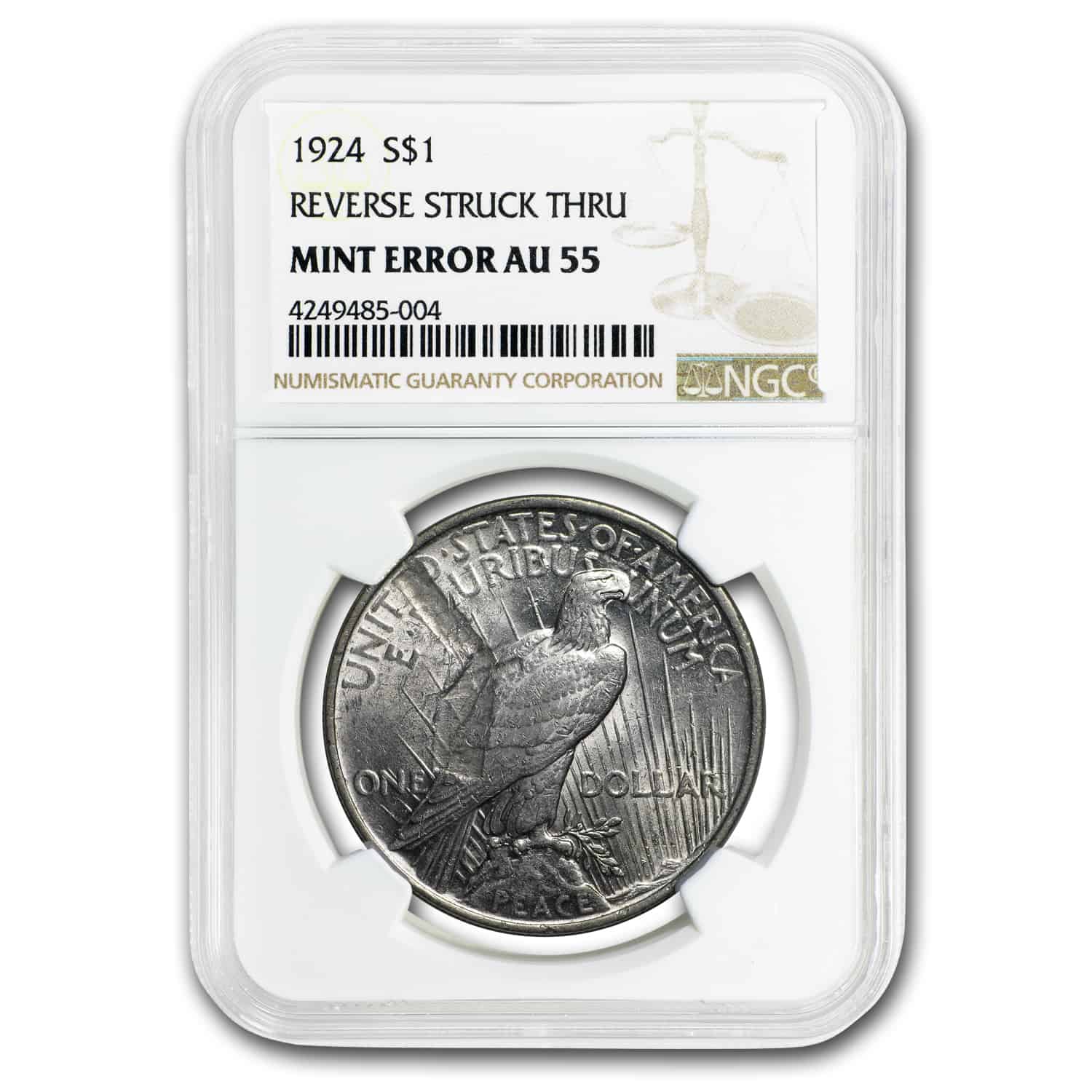 1924 Silver Dollar Strikethrough Error