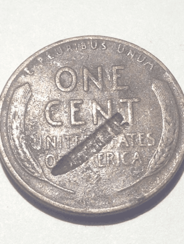 1930 Lincoln Wheat Penny Struck-Through Error
