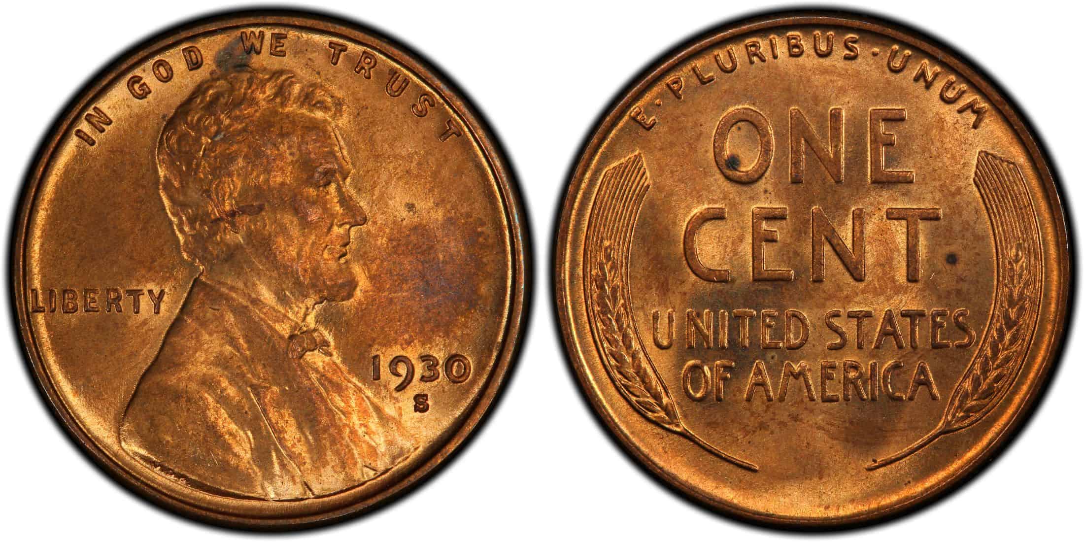 1930 Wheat Penny Repunched Mintmark
