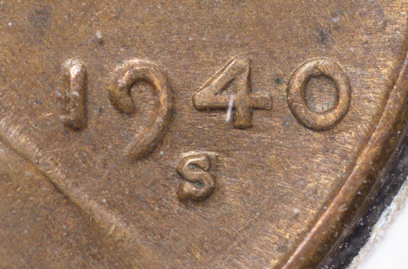 1940 Wheat Penny Repunched Mint Mark Error