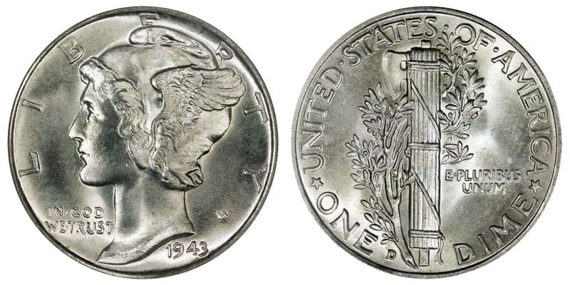 1943 Denver (D) Mercury Dime Value