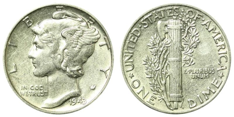 1943 No Mint Mark (Philadelphia) Mercury Dime Value