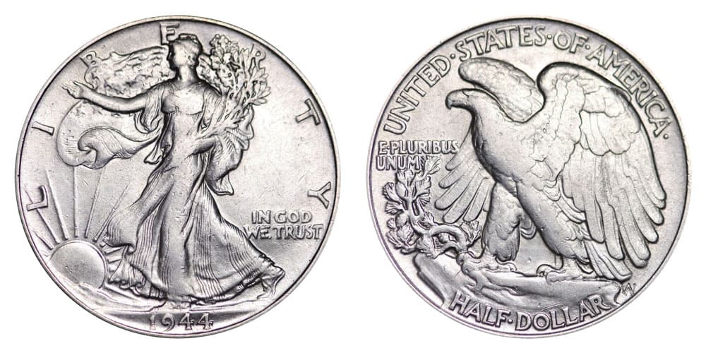 1944 No Mint Mark (Philadelphia) Walking Liberty Half-Dollar Value