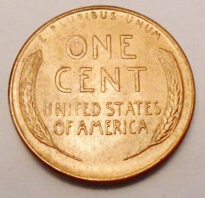 1950 penny Reverse