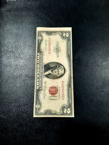 1953 $2 Dollar Bill Misaligned Red Seal