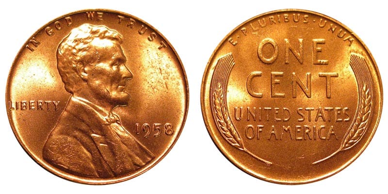 1958 No Mint Mark P Wheat Penny Value