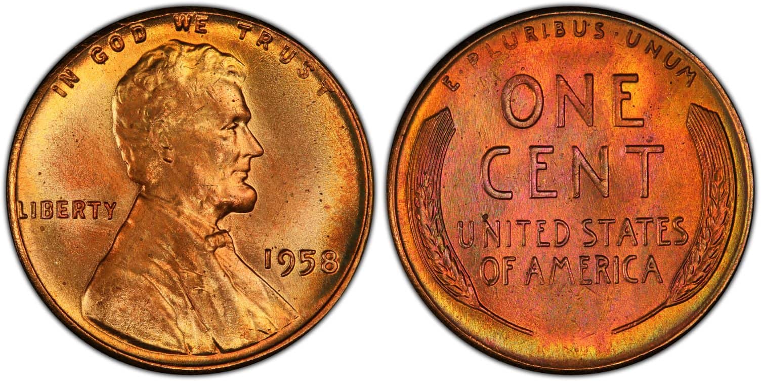 1958 Red-Brown Wheat Penny Value