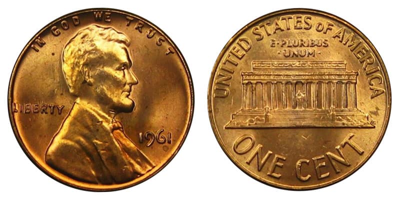 1961 No Mint Mark Lincoln Penny