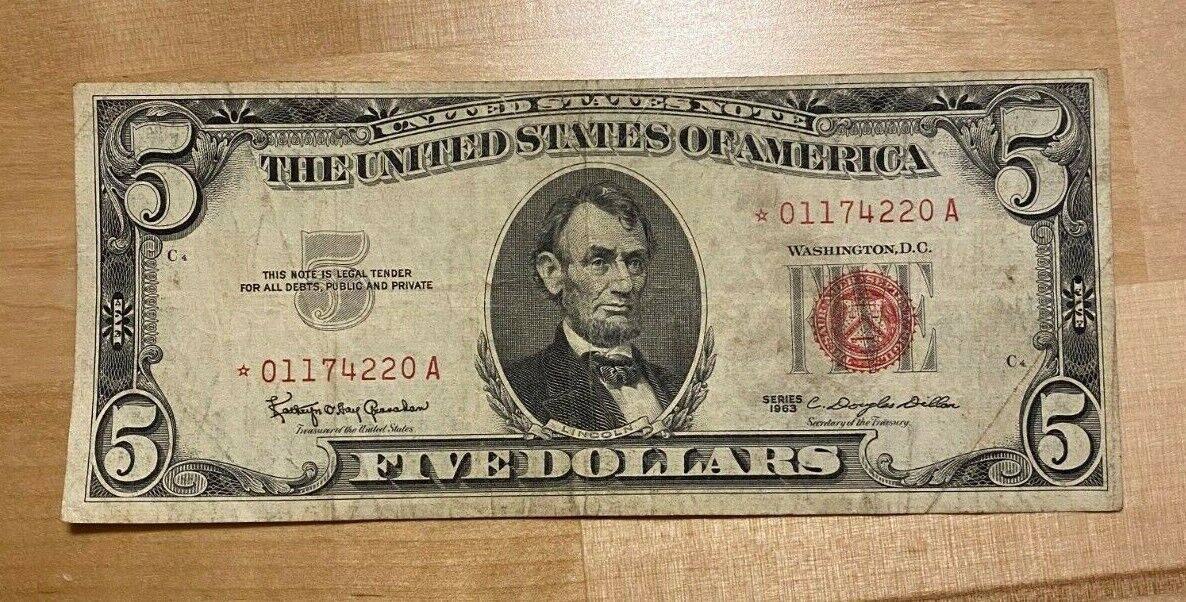 1963 $5 Bill with a Star Serial Number