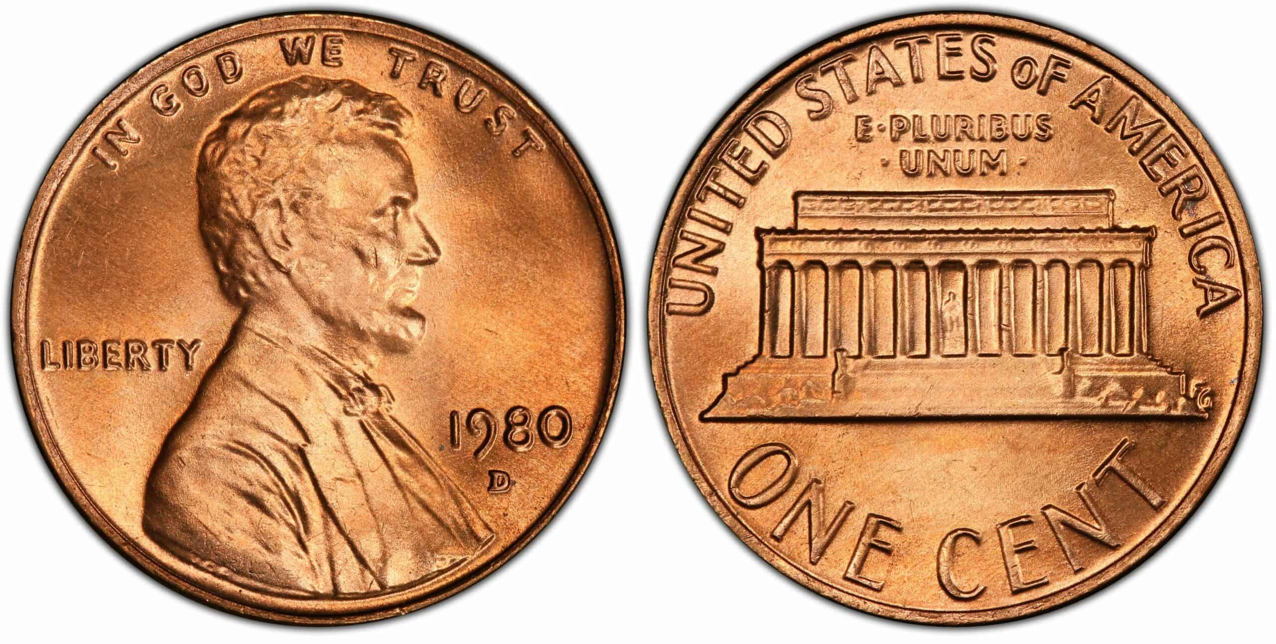 1980 D Lincoln Memorial Penny Value
