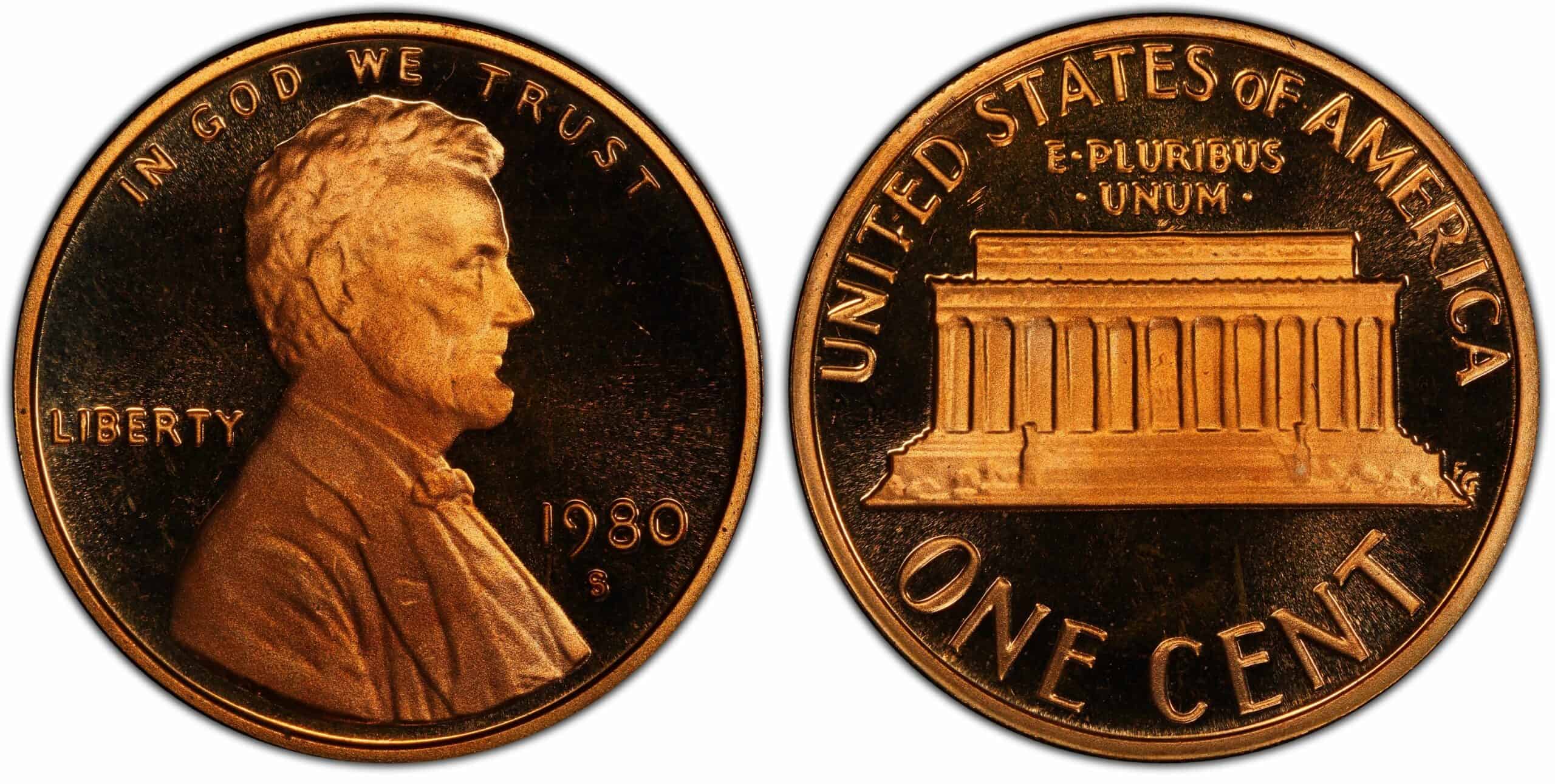 1980 S Proof Lincoln Memorial Penny Value