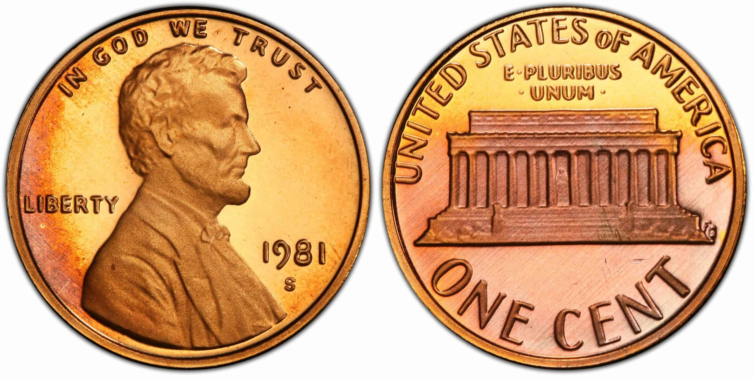 1981 S Proof Penny Value (Type 2)