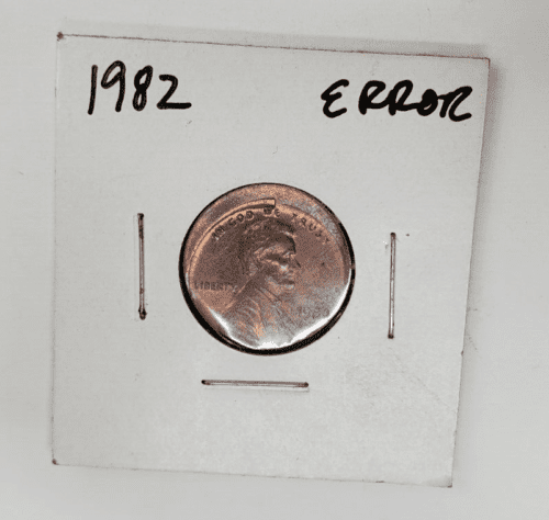 1982 Penny Value Struck Off-Center Error