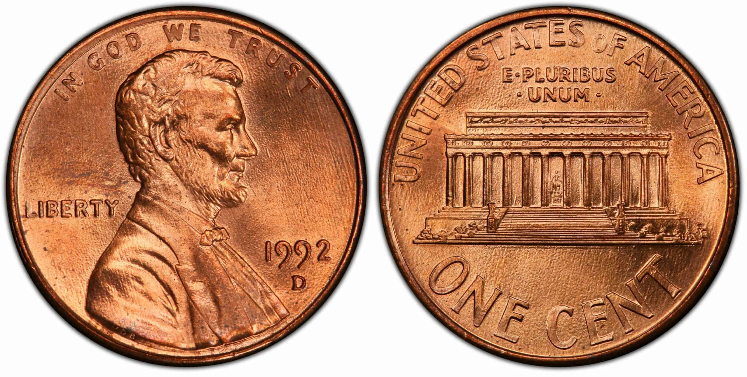 1992 – D Lincoln Penny Value