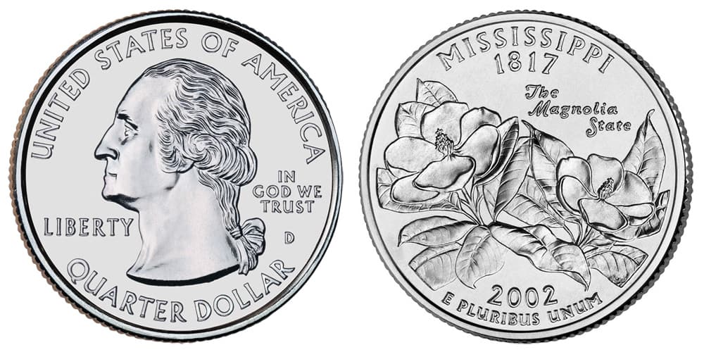2002 D Quarter Mississippi Value