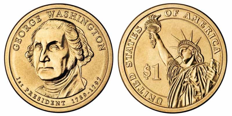 George Washington P Mint Mark Dollar Coin 