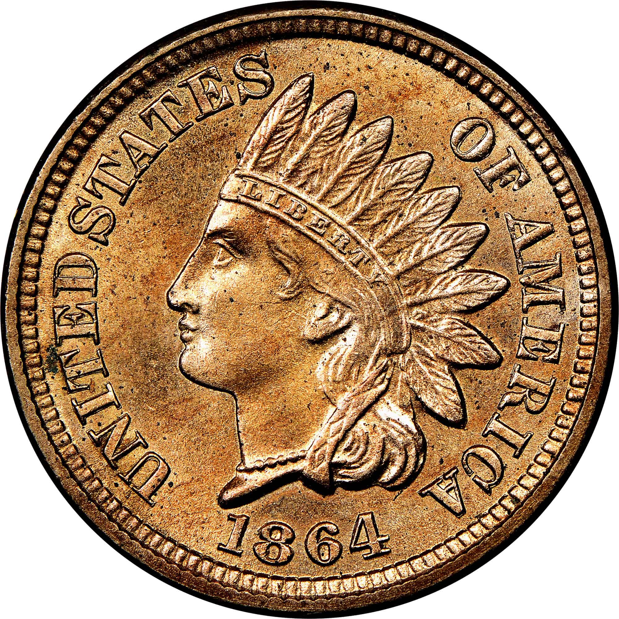The Obverse of the 1864 Indian Head Penny