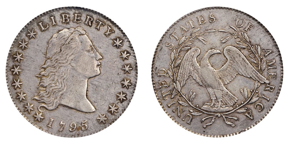 1795 Flowing Hair Silver Dollar 2 Leaves Value