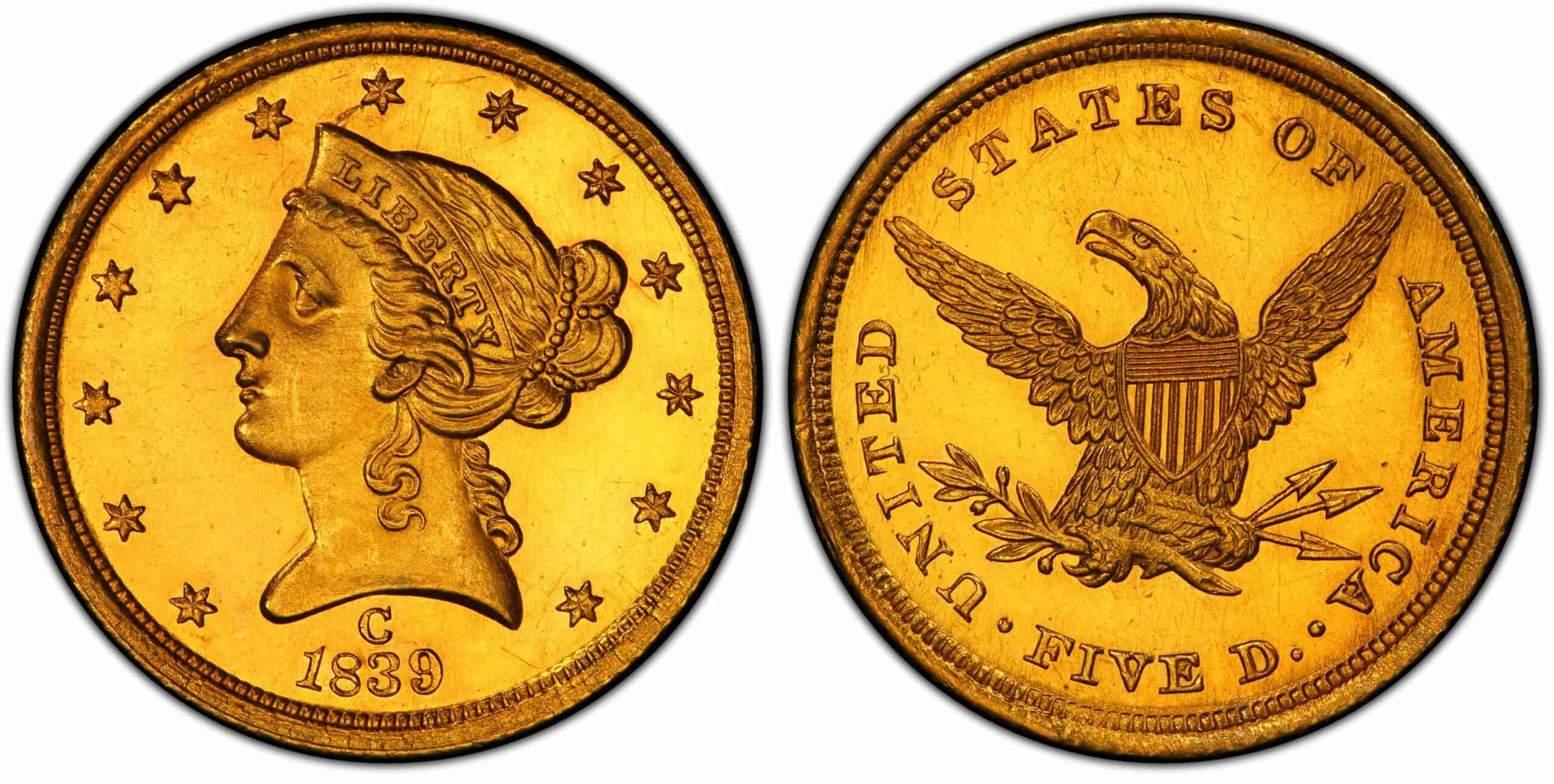 1839 C Half Eagle