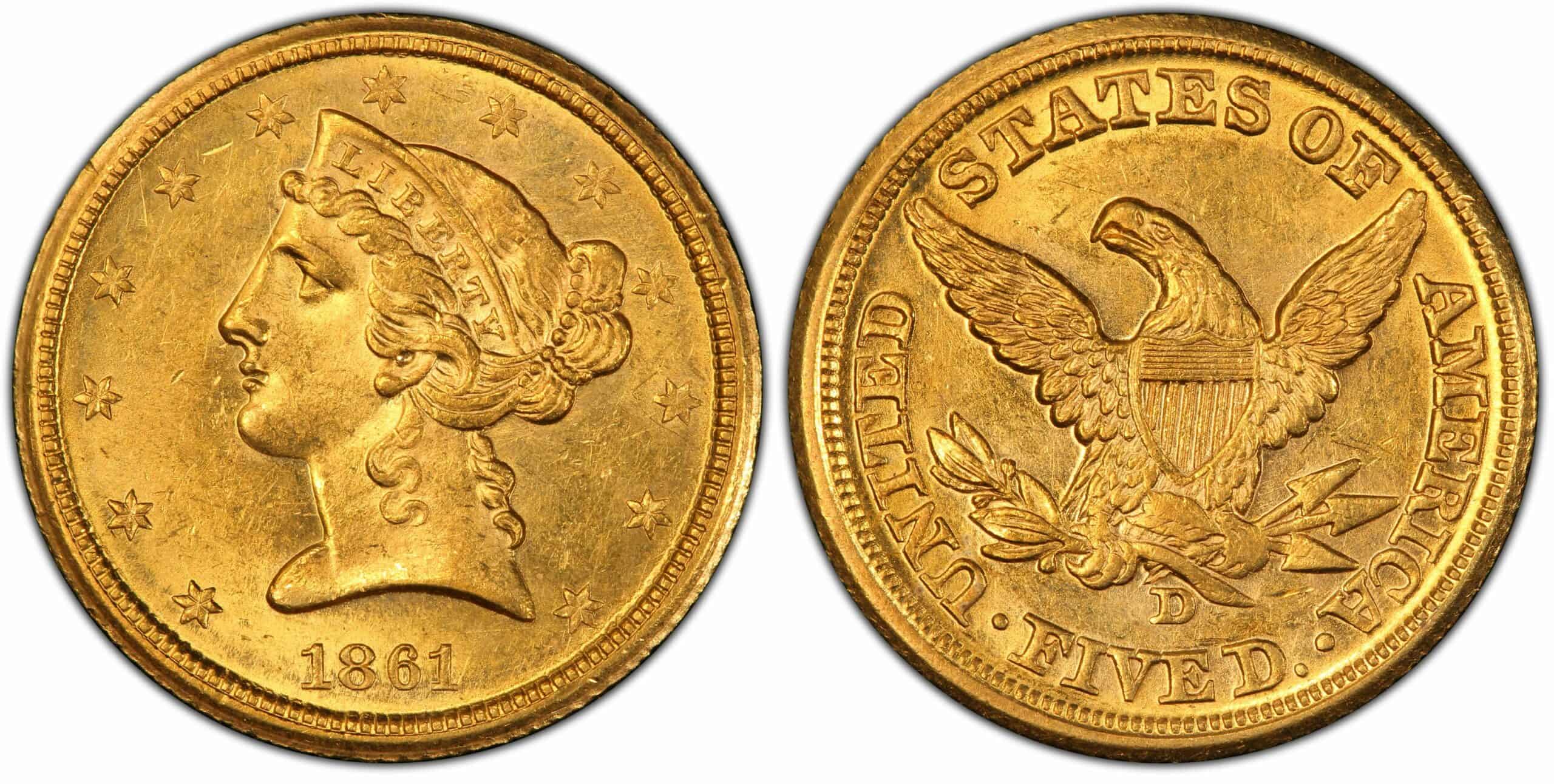 1861-D Half Eagle