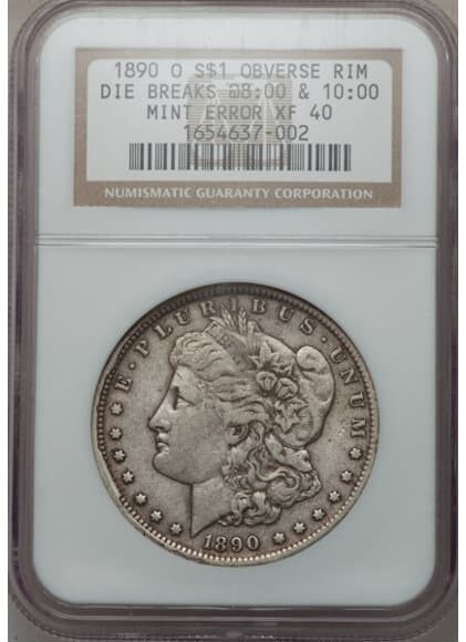 1890 Silver Dollar Die-breaks