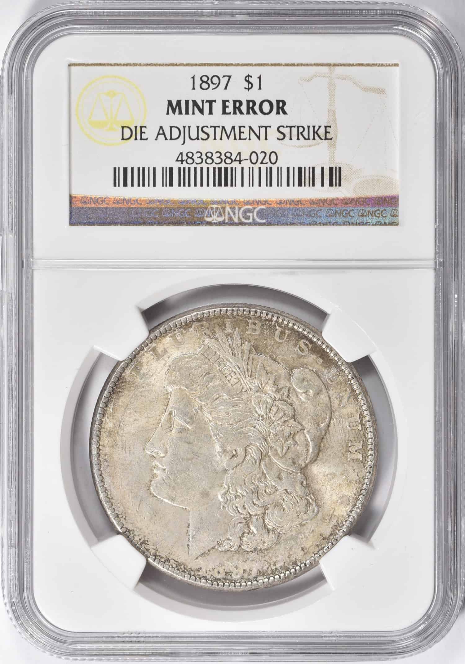 1897 Silver Dollar Die Adjustment (Off-center) Error