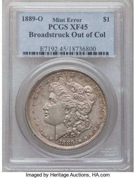 1899 Silver Dollar Broadstruck error