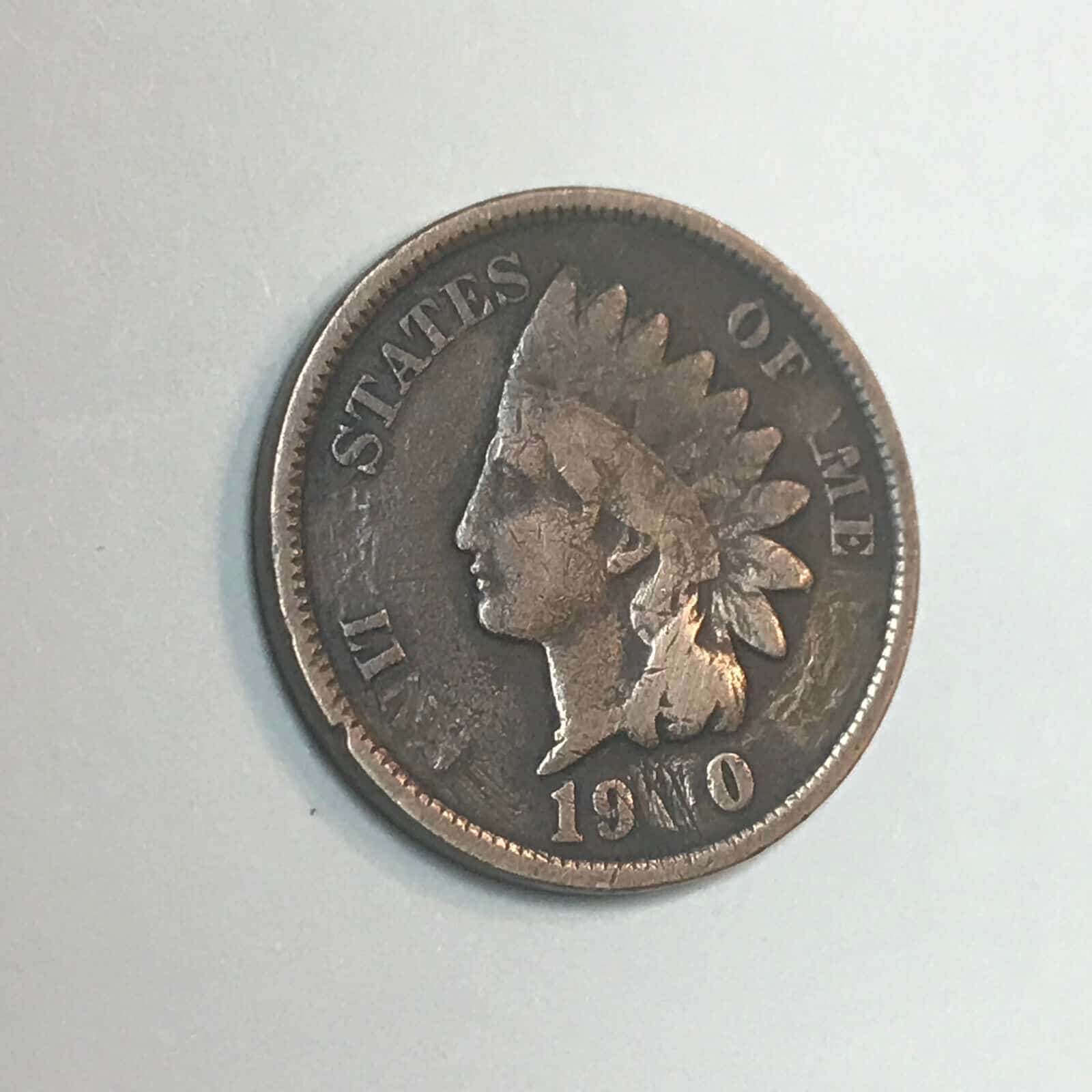 1900 Indian Head Penny Strike-Through Error
