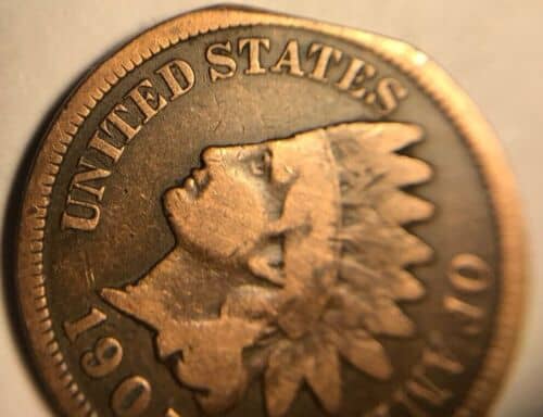 1905 Indian Head Penny Clipped Planchet Error