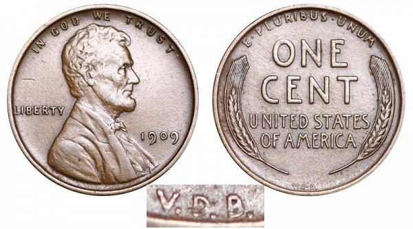 1909 VDB Wheat Penny Value