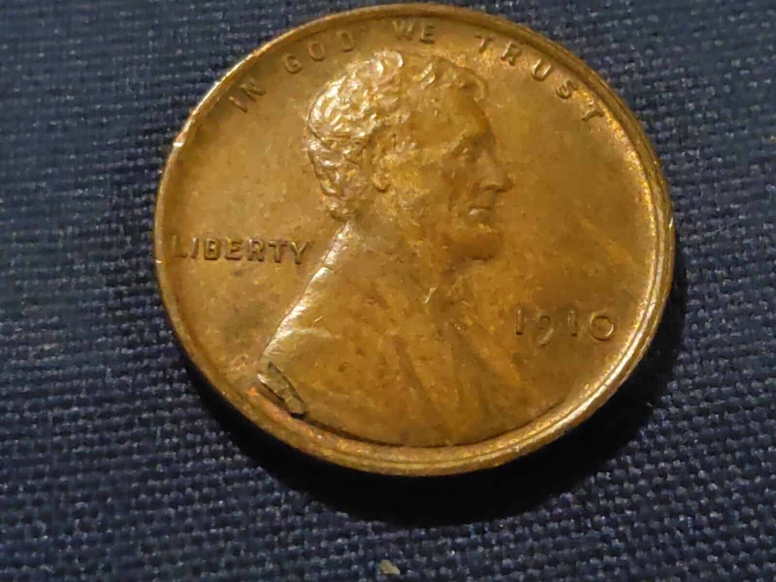 1910 Penny with Die Cracks