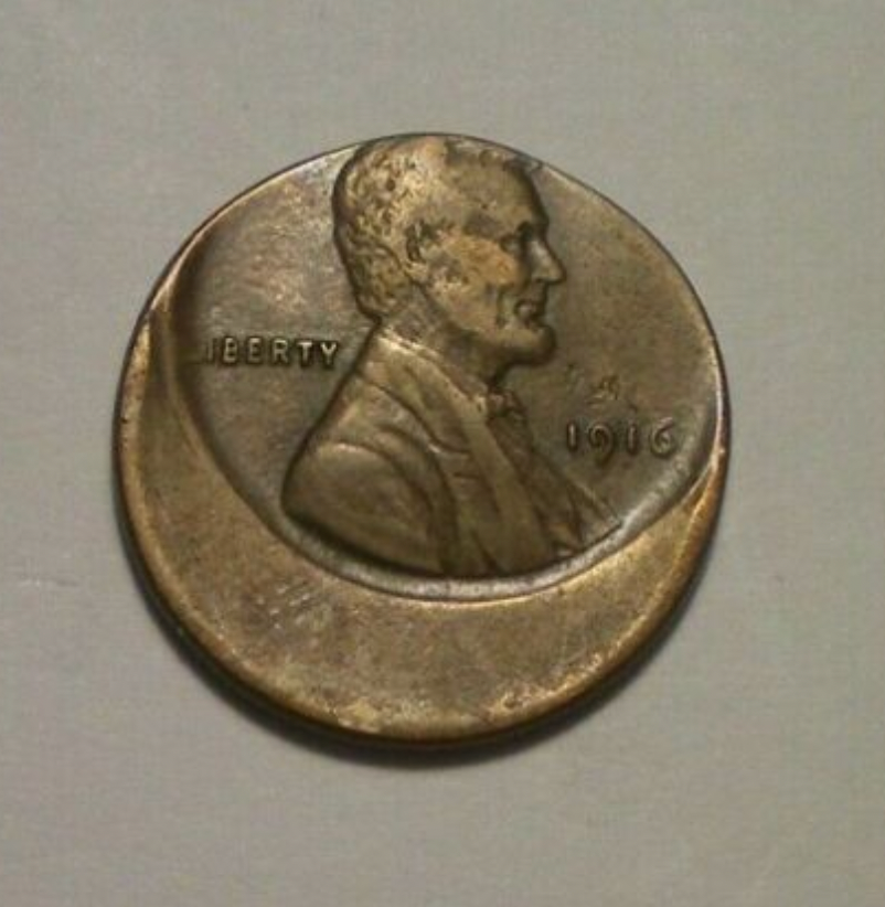 1916 Penny With Missed Center Error