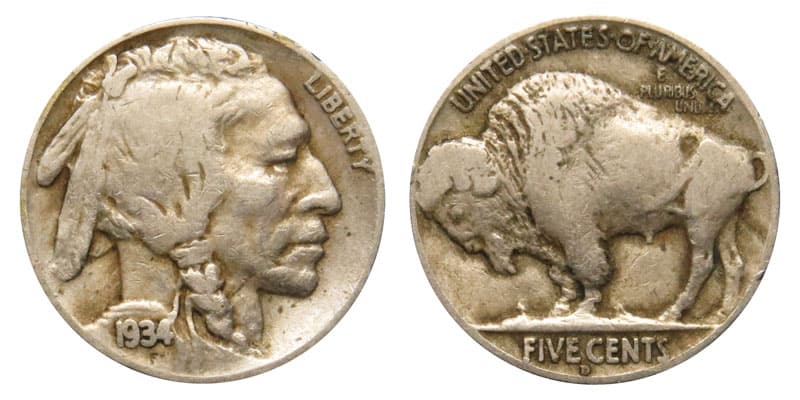 1934 D Buffalo Nickel Value