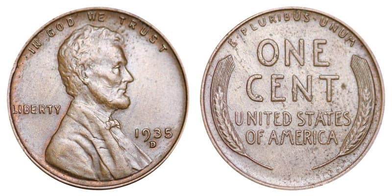 1935 Denver Mint Mark Wheat Penny Value