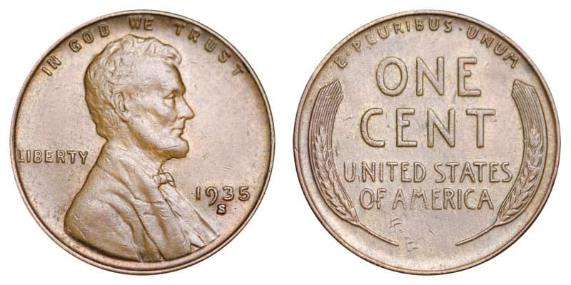 1935 San Francisco Mint Mark Wheat Penny Value