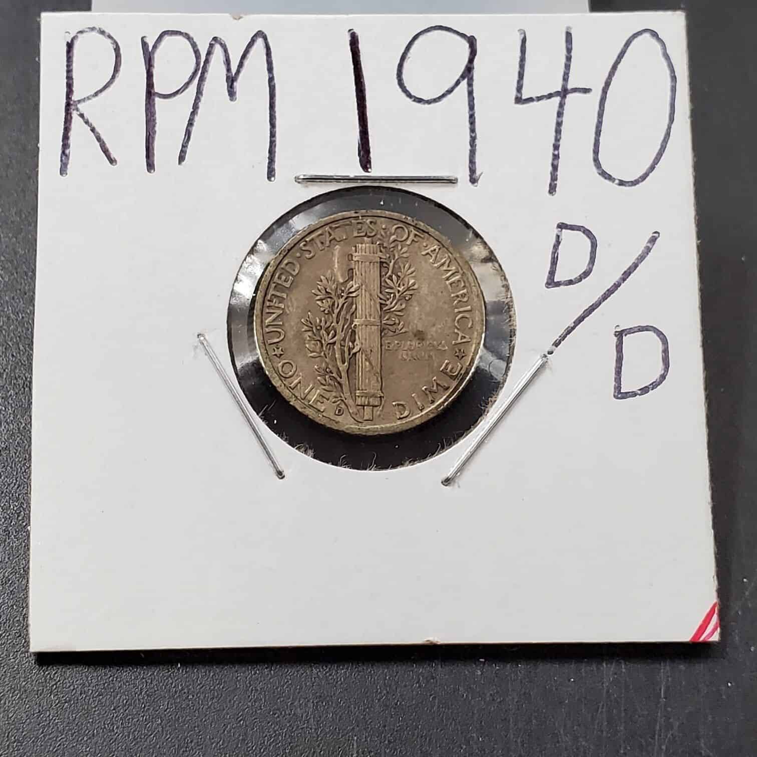 1940 D Dime Repunched Mint Mark