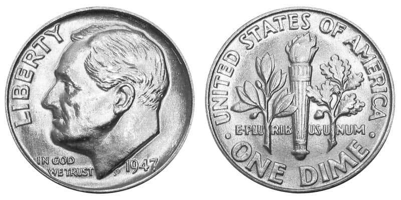 1947 No Mint Mark Dime Value