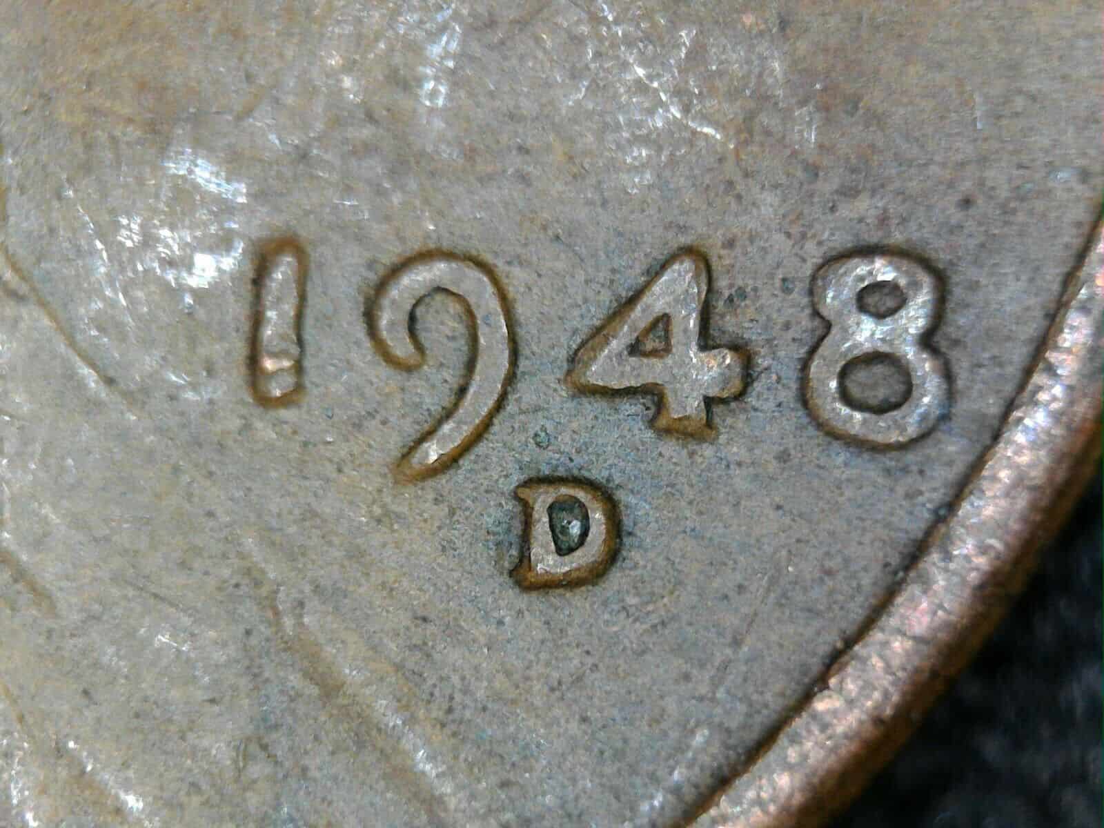 1948 Wheat Penny Repunched Mint Mark Error