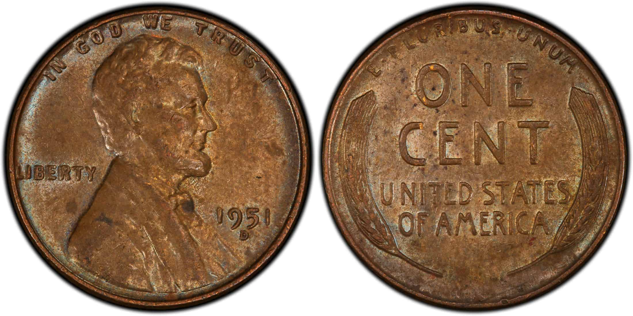 1951 Denver Mint Mark Wheat Penny Value