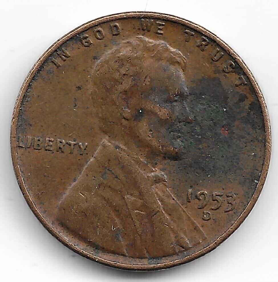1953 Wheat Penny Repunched Mint Mark Error